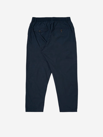 UNIVERSAL WORKS Pantaloni blu con piega frontale e coulisse Blu