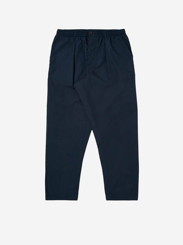 UNIVERSAL WORKS Pantaloni blu con piega frontale e coulisse Blu