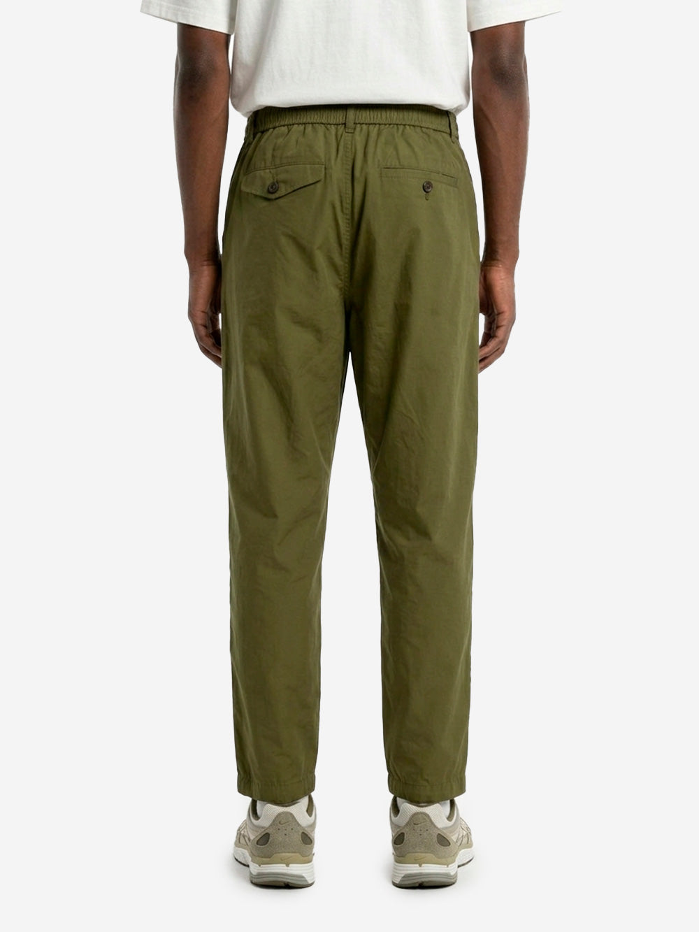 UNIVERSAL WORKS Pantaloni verdi con piega frontale e coulisse Verde Oliva Urbanstaroma