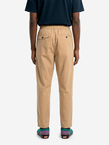 UNIVERSAL WORKS Pantaloni beige con piega frontale e coulisse Sabbia
