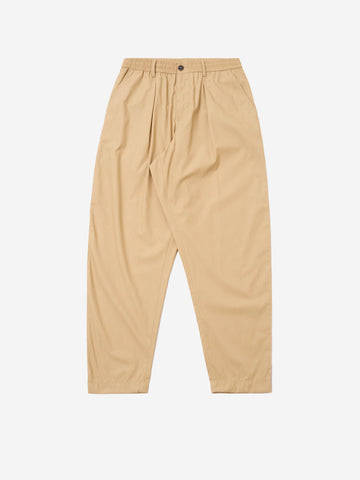 UNIVERSAL WORKS Pantaloni beige con piega frontale e coulisse Sabbia