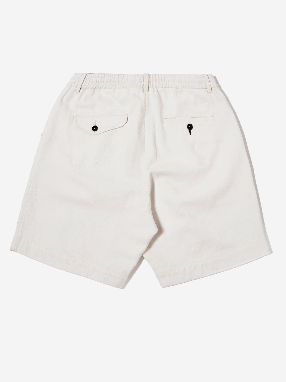 UNIVERSAL WORKS Shorts track pleated in cotone fiammato ecru Panna Urbanstaroma