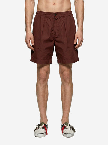 UNIVERSAL WORKS Shorts marroni Pleated Track Marrone