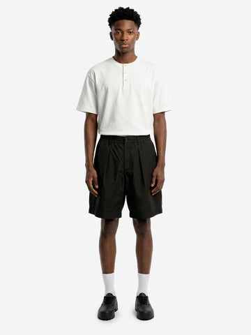 UNIVERSAL WORKS Shorts track pleated in tessuto Polytech nero Nero