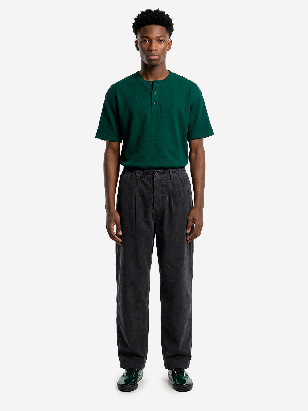 UNIVERSAL WORKS Pantaloni neri Oxford a coste Nero Urbanstaroma