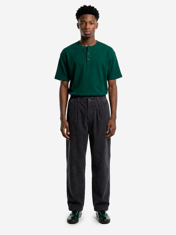 UNIVERSAL WORKS Pantaloni neri Oxford a coste Nero