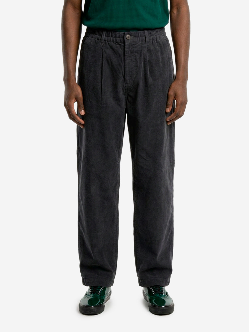 UNIVERSAL WORKS Pantaloni neri Oxford a coste Nero Urbanstaroma