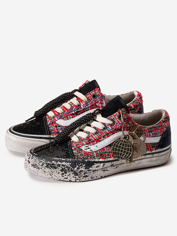 VANS Premium Old Skool 'Charms' con tweed rosso e nero Nero rosso