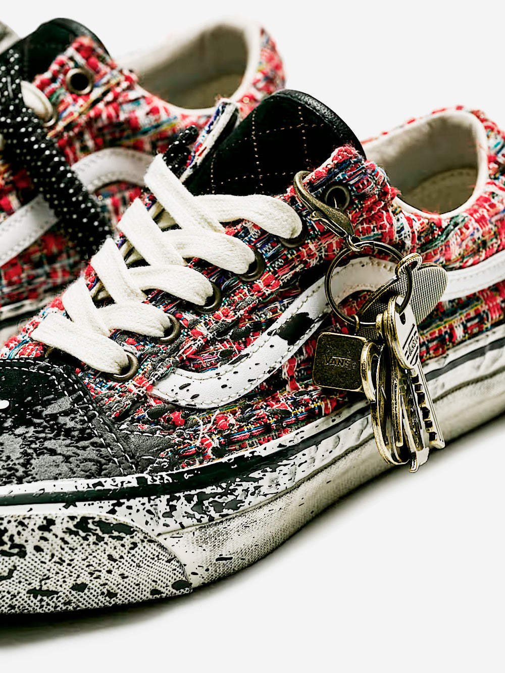 VANS Premium Old Skool 'Charms' con tweed rosso e nero Nero rosso Urbanstaroma