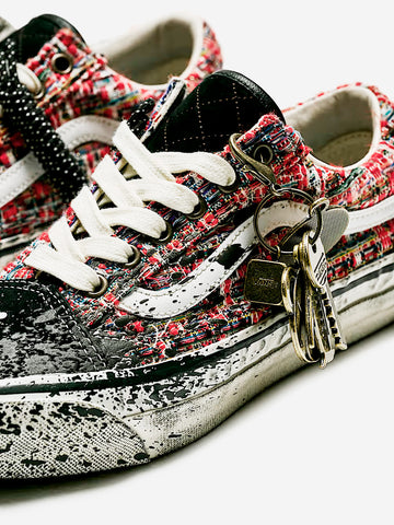 VANS Premium Old Skool 'Charms' con tweed rosso e nero Nero rosso