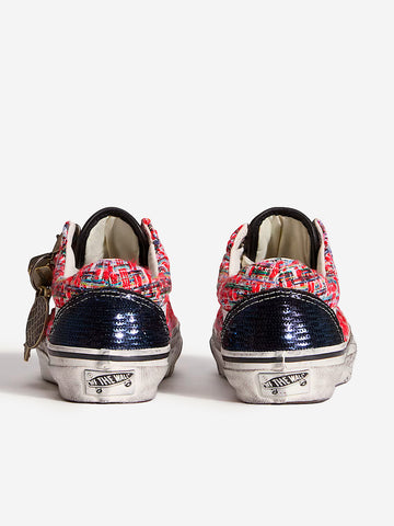 VANS Premium Old Skool 'Charms' con tweed rosso e nero Nero rosso