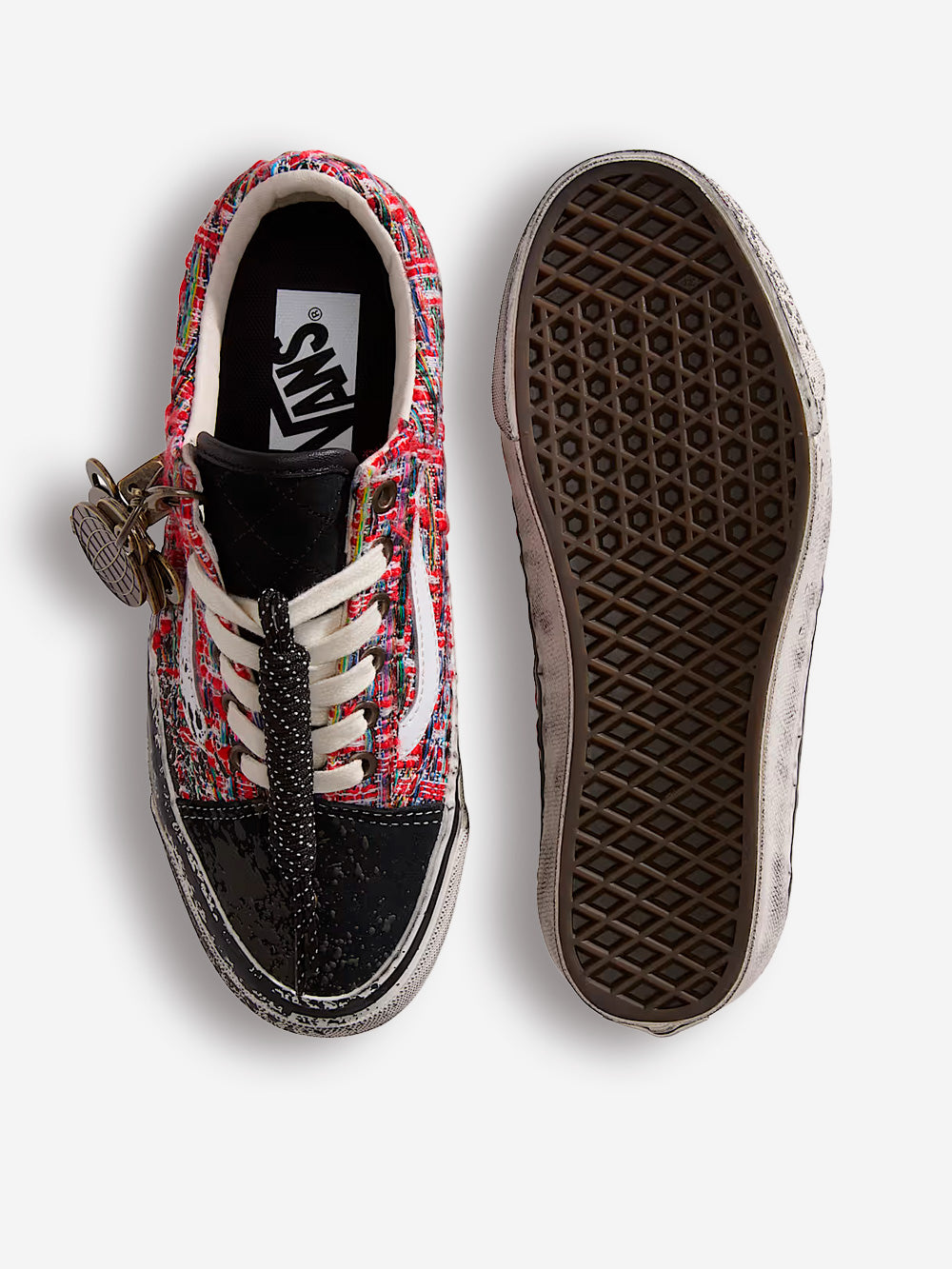 VANS Premium Old Skool 'Charms' con tweed rosso e nero Nero rosso Urbanstaroma