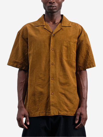 YMC Camicia a manica corta 'Sidri' in misto lino e lyocell Mattone