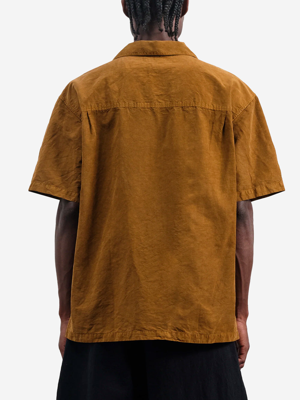 YMC Camicia a manica corta 'Sidri' in misto lino e lyocell Mattone Urbanstaroma