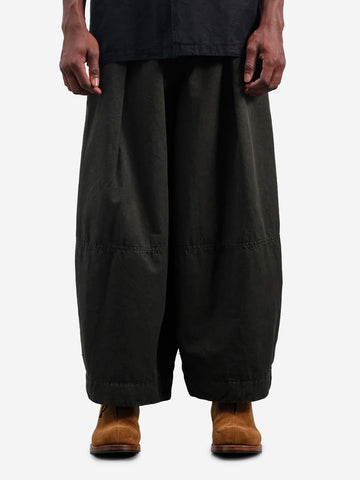 YMC Pantaloni 'Deadbeat' pleated a gamba ampia verde scuri Verde scuro