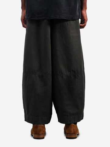 YMC Pantaloni 'Deadbeat' pleated a gamba ampia verde scuri Verde scuro