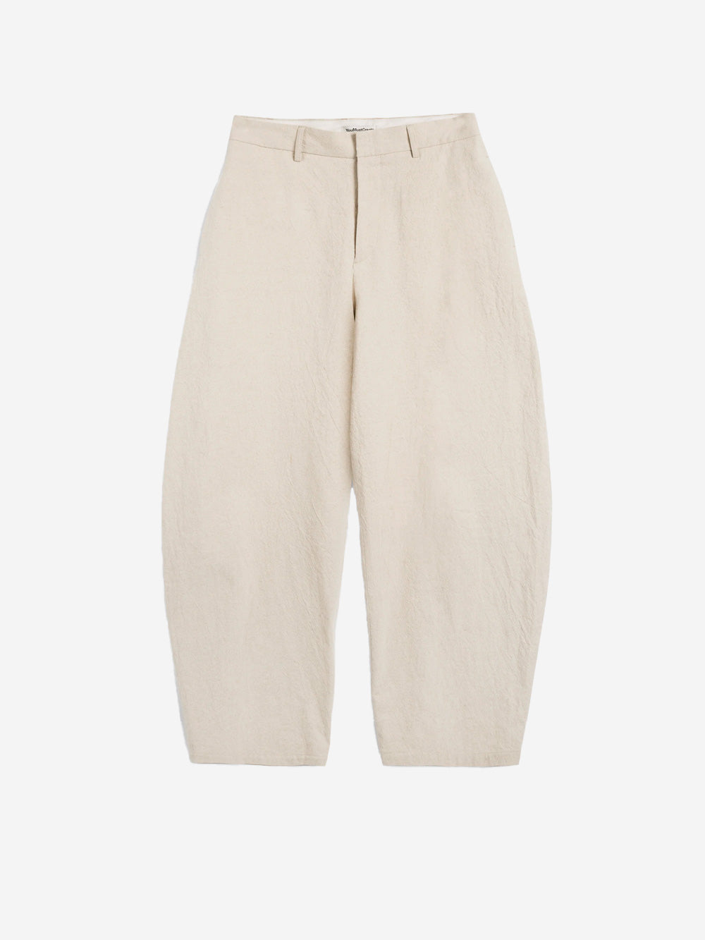 YMC Pantaloni barrel beige in misto lino Stone Urbanstaroma