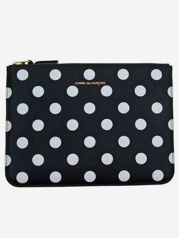 Polka dot leather pouch