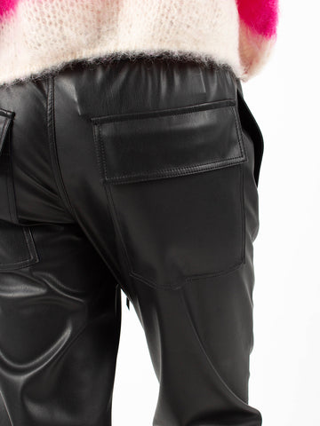 Pantaloni cropped in ecopelle