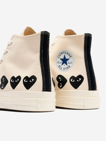 COMME DES GARCONS PLAY CDG PLAY x CONVERSE Multi Heart High Beige