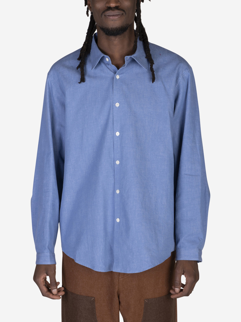 DIGAWEL Camicia con patch sui gomiti blu Urbanstaroma
