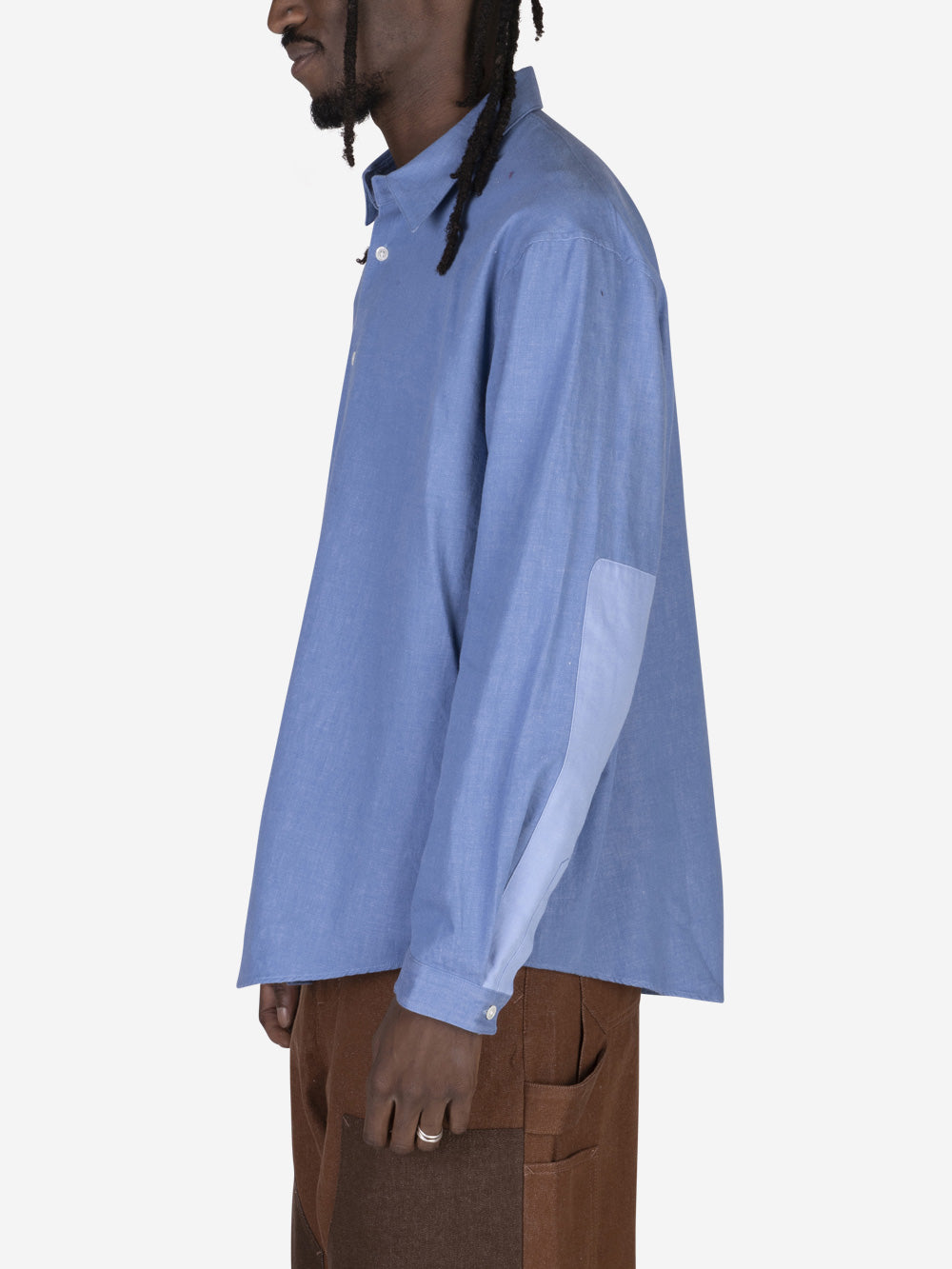 DIGAWEL Camicia con patch sui gomiti blu Urbanstaroma
