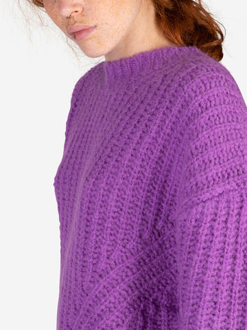 Ägypten-Pullover aus violetter Wollmischung