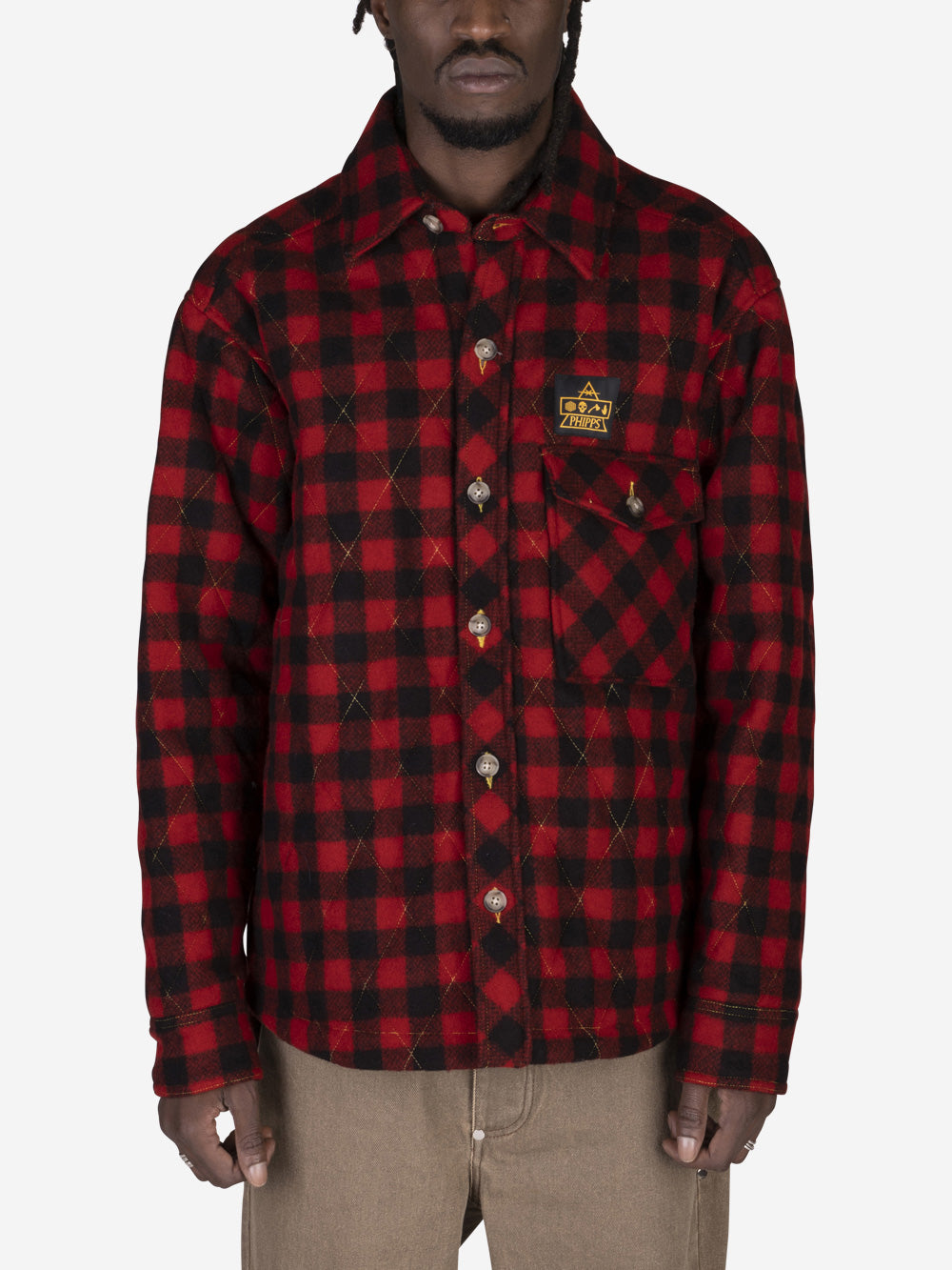 PHIPPS Woolrich x Phipps Camicia in lana Rosso Urbanstaroma