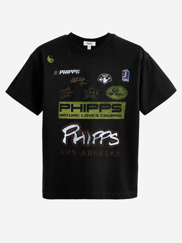 PHIPPS T-shirt distressed con stampa Nero