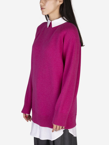 SEMICOUTURE BY ERIKA CAVALLINI Mini abito in lana con inserti Rosa
