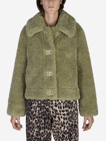 STAND STUDIO Giacca Melina in eco-shearling Verde