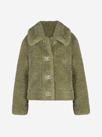 STAND STUDIO Giacca Melina in eco-shearling Verde