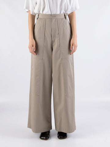 Cotton twill flared pants