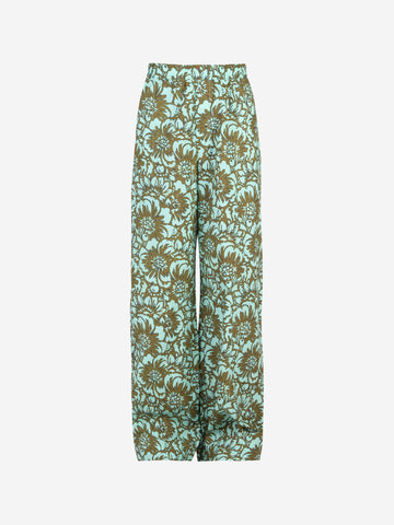 Dobby floral print pants