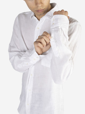 Paul-Hemd aus weißem Leinen