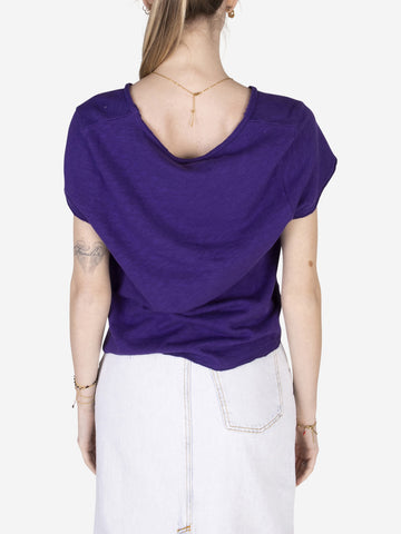 AMERICAN VINTAGE T-shirt cropped in cotone Viola