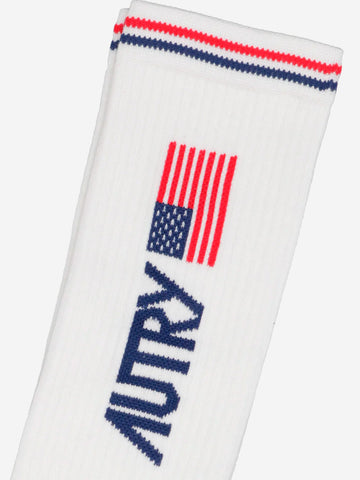 AUTRY Calze American Flag Bianco