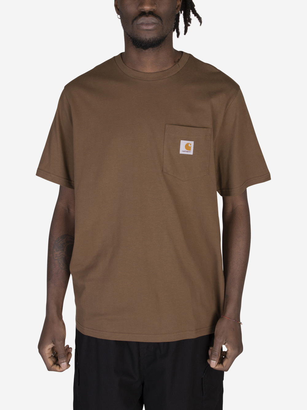 CARHARTT WIP T-shirt pocket in cotone marrone Marrone Urbanstaroma