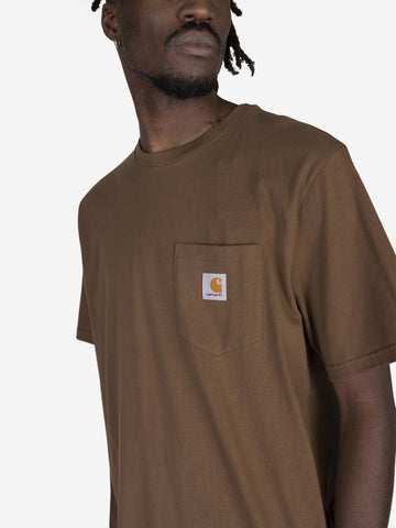 CARHARTT WIP T-shirt pocket in cotone marrone Marrone
