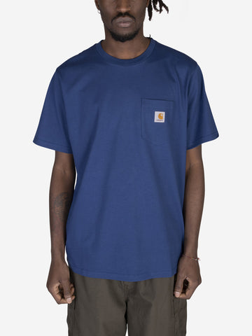 CARHARTT WIP T-shirt pocket in cotone blu Royal