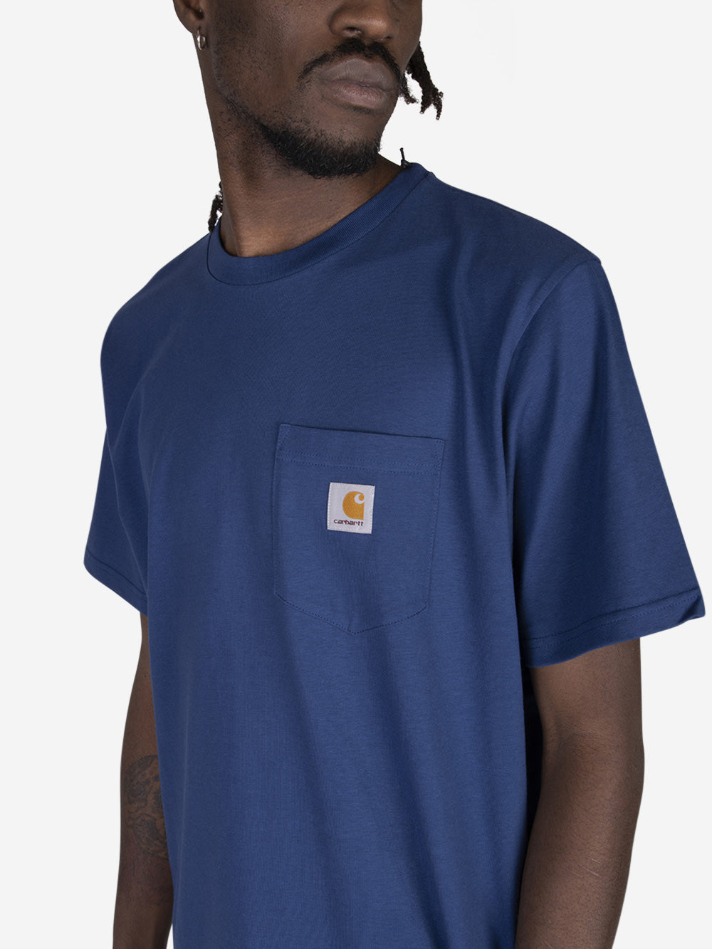 CARHARTT WIP T-shirt pocket in cotone blu Royal Urbanstaroma