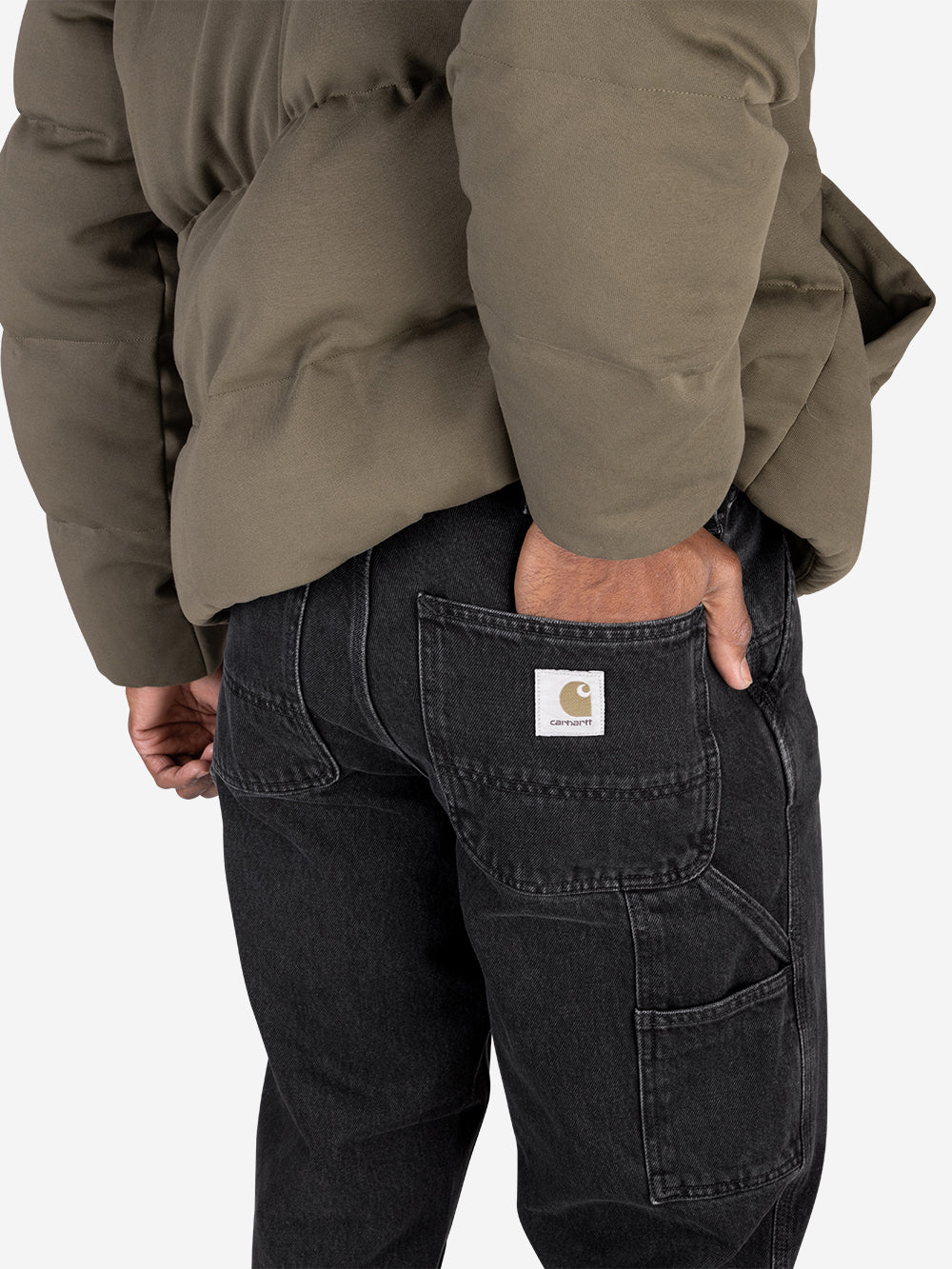 CARHARTT WIP Pantaloni Single Knee in denim Nero Urbanstaroma