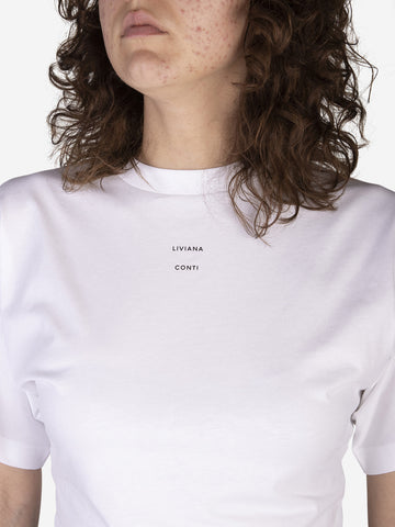 LIVIANA CONTI T-shirt cropped Bianco