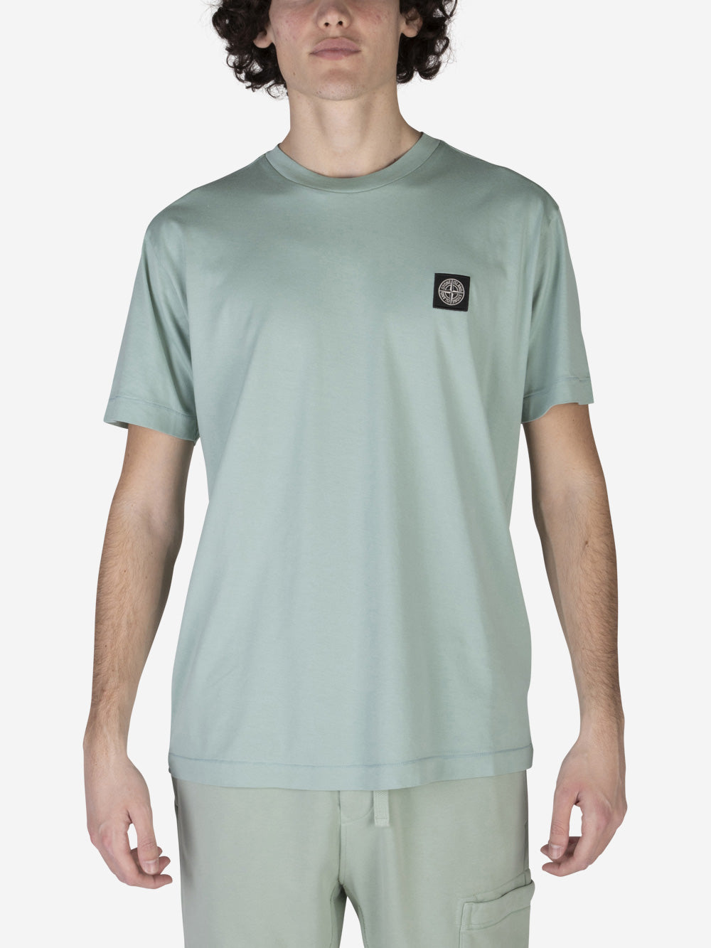 STONE ISLAND T-shirt in cotone verde Urbanstaroma
