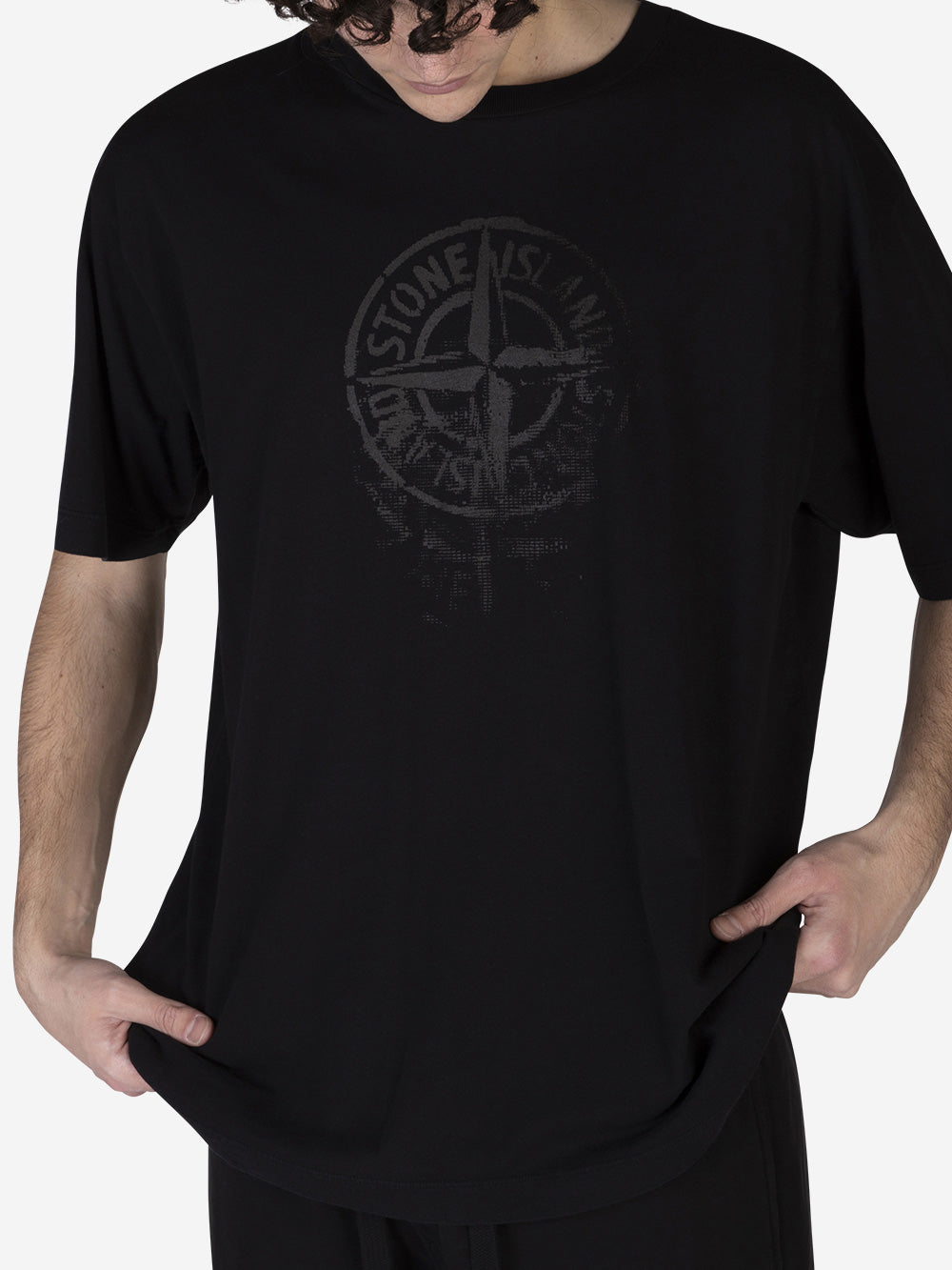 STONE ISLAND T-shirt in cotone Nero Urbanstaroma