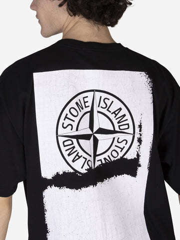 STONE ISLAND T-shirt con stampa Nero