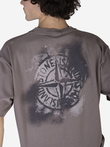 STONE ISLAND T-shirt con stampa Tortora