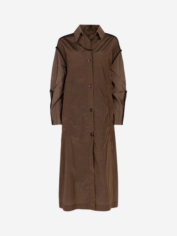 T_COAT Trench lungo Cacao